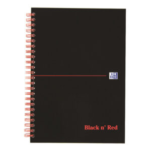 Black n Red A5 Wirebound Notebook 90gsm 140 pages - Pack of 10