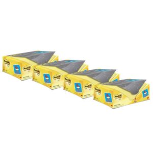 Post-It®+ Sticky Notes, (76 x 127mm) Canary Yellow - 4 x 20 Pack