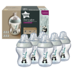 6 Tommee Tippee Closer to Nature 260ml Baby Bottles Anti-Colic 0m+ Pip the Panda