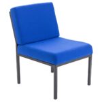Rubic Fabric Reception Chair Blue, Grey Frame