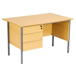Eco 18 Rectangular 3 Drawer Pedestal Desk Oak 1200x750mm