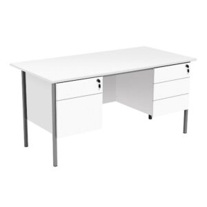 Eco 18 Rectangular 2+3 Pedestal Desk White 1500x750mm