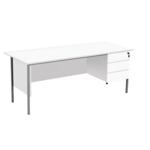 Eco 18 Rectangular 3 Drawer Pedestal Desk White 1800x750mm