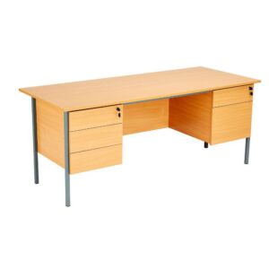 Eco 18 Rectangular 2+3 Pedestal Desk Beech 1800x750mm