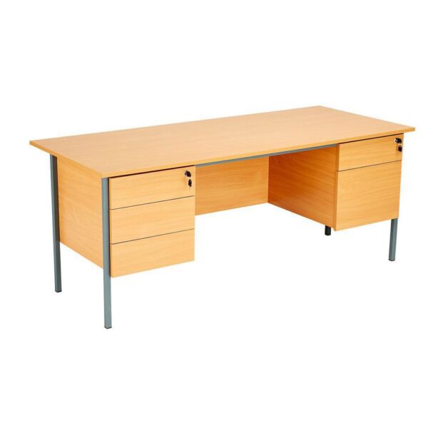 Eco 18 Rectangular 2+3 Pedestal Desk Beech 1800x750mm
