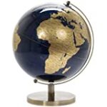 Lesser & Pavey Vintage Rotating Gold and Black World Globe with Metal Base