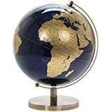 Lesser & Pavey Vintage Rotating Gold and Black World Globe with Metal Base