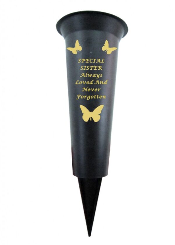 Special Sister Verse Graveside Memorial Grave Spiked Flower Vase