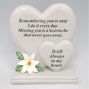 DAD Double Heart Plaque
