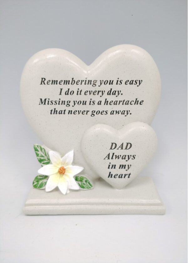 DAD Double Heart Plaque